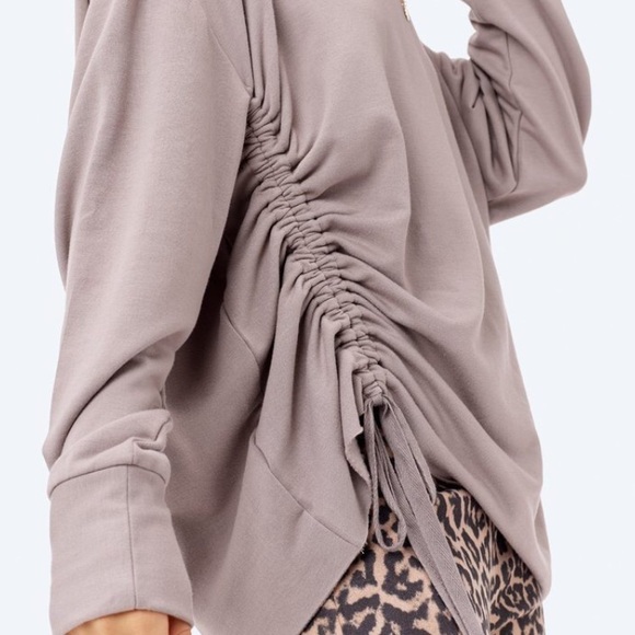 LOVESTITCH Faryn Side Tie Pullover, Putty, L - Picture 5 of 14